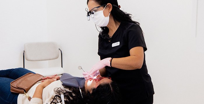 Patient receiving care at Landmark Dental Studio