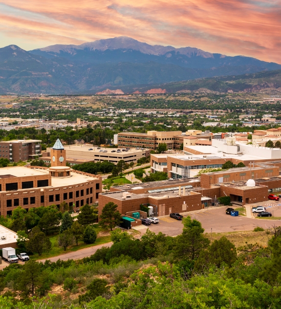 Drone view of  University of Colorado Denver