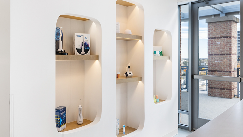 Front view of dentla treatment chair