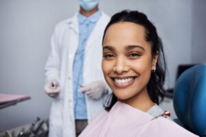 Portrait of happy, smiling dental patient
