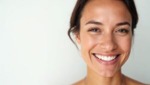 Close-up portrait of woman with a beautiful smile